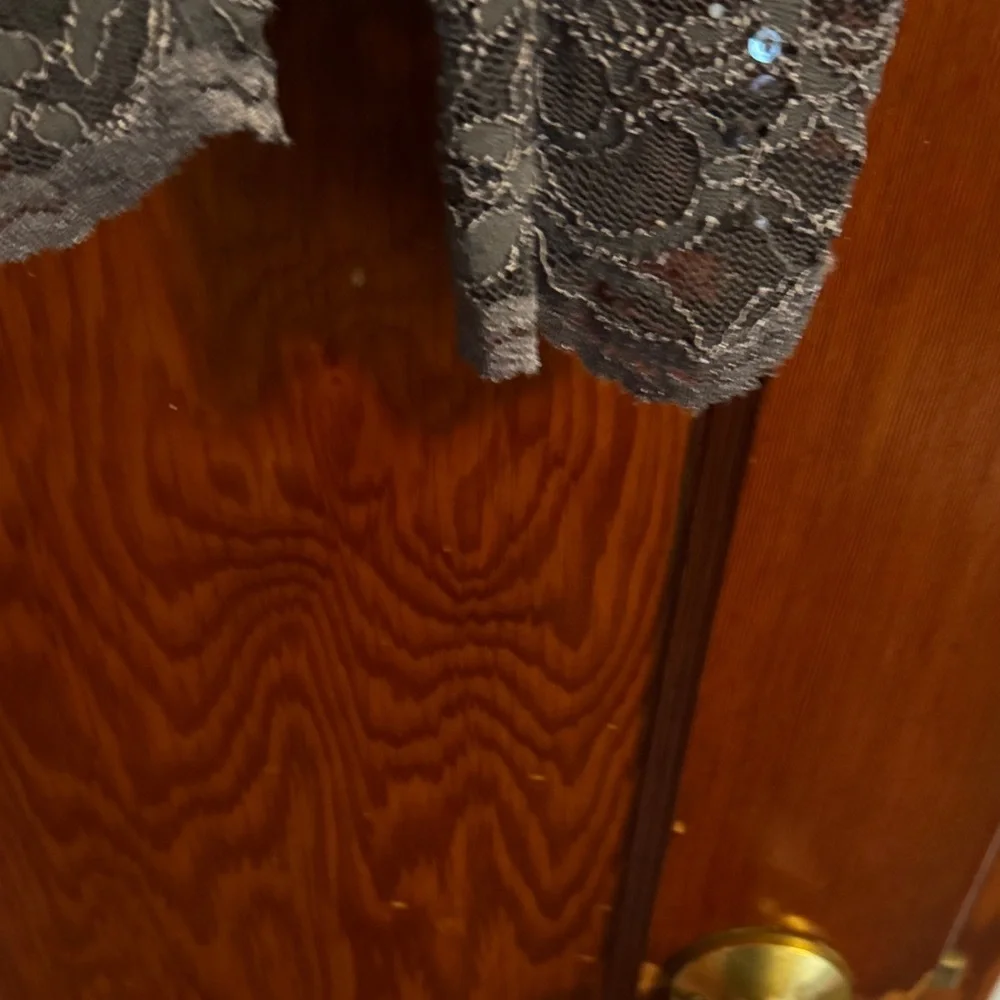 B Darlin Lace Long Sleeve Top - Dark Gray